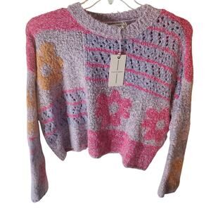 Moon & Madison Cropped Wool Blend Retro Sweater, NWT, Small